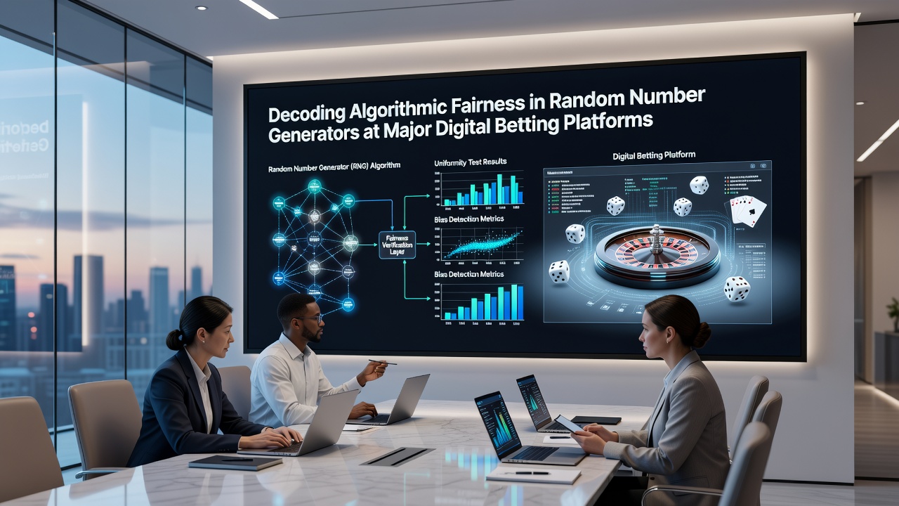 Laboratory technicians performing statistical analysis on RNG output from betting platform systems