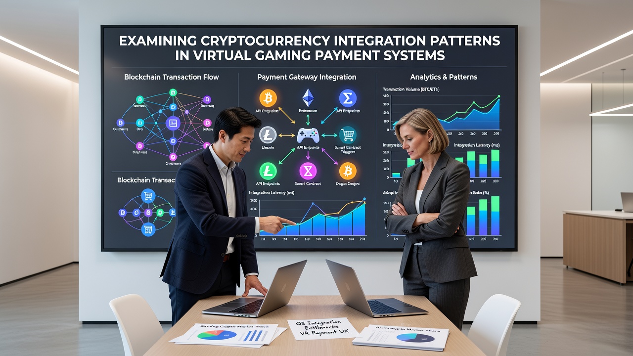 Blockchain transaction logs displayed alongside virtual game interfaces showing real-time crypto payments